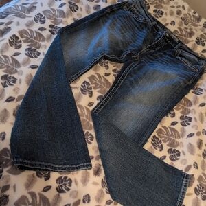 BKE Men's Fulton Dark Blue Bootleg Jeans 34L